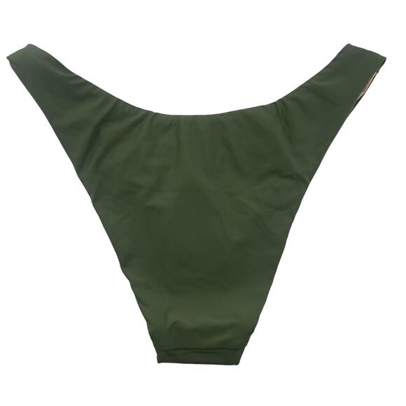 J Crew Curved Waist Bikini Bottom Green Cheeky Size XS BC125 New - Picture 2 of 5